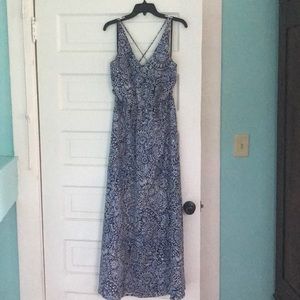 Blue Paisley Print Maxi Dress